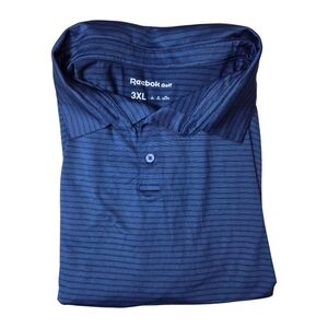 Reebok Golf Polo Shirt Men’s 3XL Blue Striped Short Sleeve